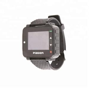 Customize alphanumeric wireless wrist watch and button pager system emergency