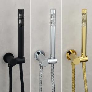 Cylinder-shaped handheld showerhead shower: Spray with a showerhead hose