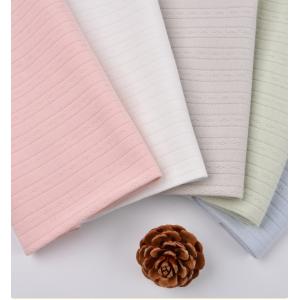 China Antibacterial Complete Cotton Natural Gauze Fabric 40S Knit Double Bar Jacquard on sale