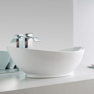 Oval Counter Top Bathroom Sink With Overflow 500mm 550mm