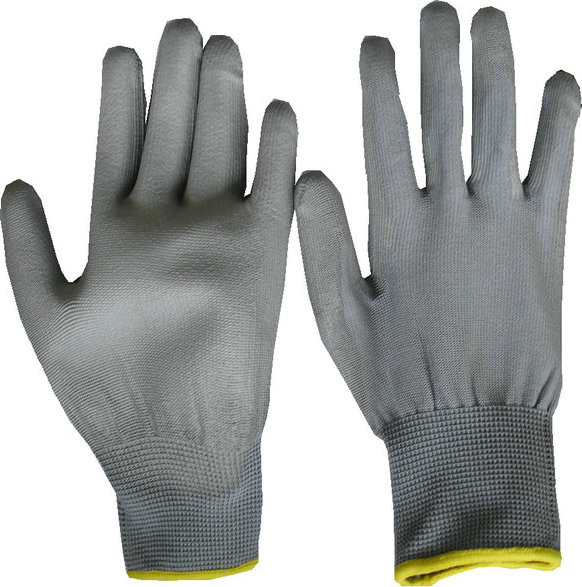 Buy PU Coated Grey Nylon Gloves at wholesale prices