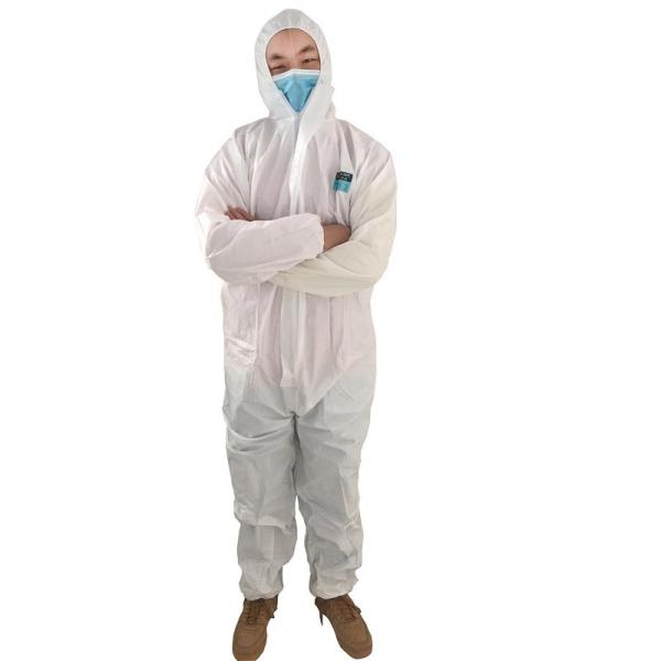 Buy PP Microporous Disposable Isolation Gowns With Hood For Work Shop Lab Cleanroom at wholesale prices