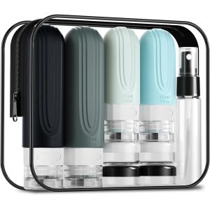 16 Pack Refillable Toiletries Silicone Travel Bottle Set Perfect for Travel