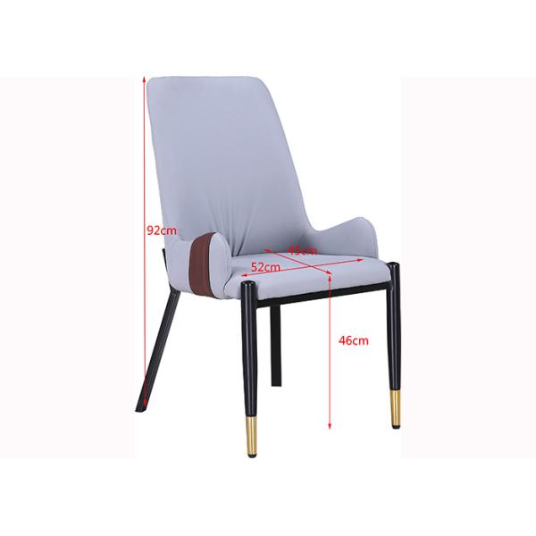 Buy Luxury 52cm 92cm Wrought Iron Upholstered Dining Chairs at wholesale prices