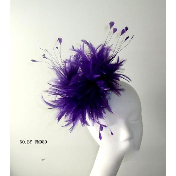 Buy Dyed Hackle And Coque Feather Mounts , Chicken Flower Feather Headband at wholesale prices
