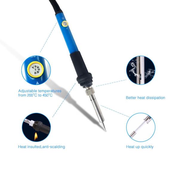 900M-T Tips 215cm Handle 60W Electric Soldering Iron UK Plug