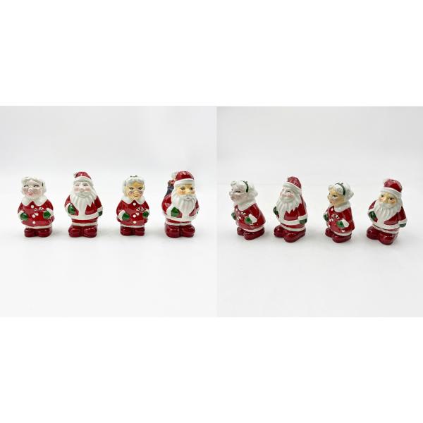 Hand Painted Ceramic Craft Christmas Santa Claus New Year Candy Salt & Pepper Shaker Custom Size Pattern