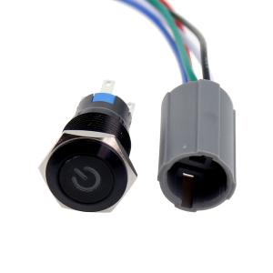 Aluminum Led 16mm Pigtail Vandal Resistant Push Button