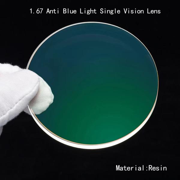 Buy 1.67 Anti Blue Light AR Coating Ophthalmic Polarized Single Vision Lenses With Blue Light Filter at wholesale prices