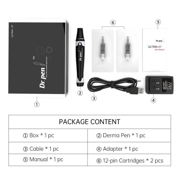 Dr. Pen A7 Derma Pen Facial Care Massager Auto Mcro Needle Cartridges Pen Wired Microneedling System