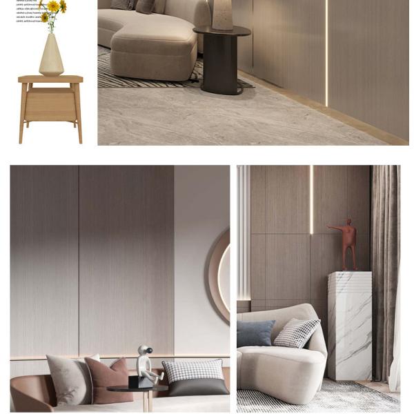 Eco Friendly Fireproof Decorative Wood Grain PVC Bamboo Fiber Wall Paneling