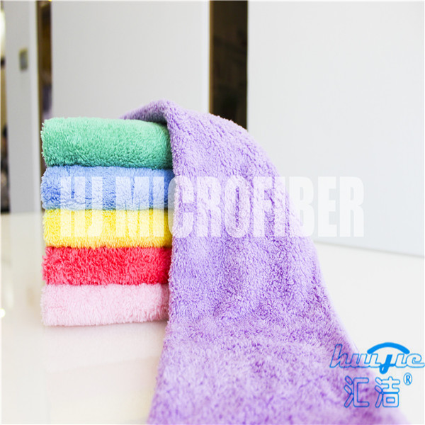 Super soft piped 80% polyester and 20% polyamide 40*60cm square coral fleece kitchen cleaning towel