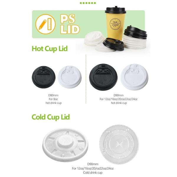 Customized Request Accepted 4oz 8oz White Paper Cup with Lid for Coffee Tea Ice Cream