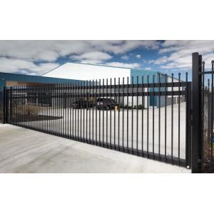 Powder coated tubular steel fence