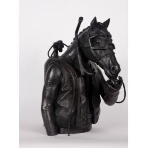 Bronze sculpture with patina finish