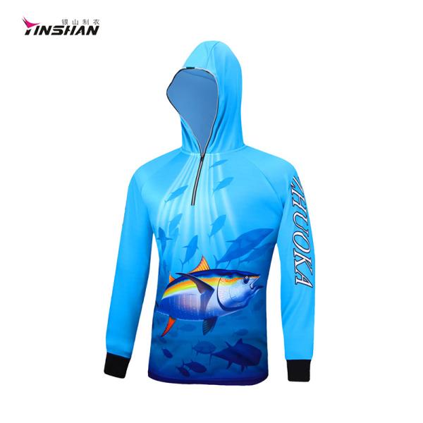 Fully Sublimation Print Custom Logo 100% Polyester Quick Dry Sun Protect Fishing Suit