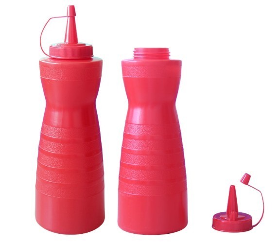 Buy Environmental Red Pear Shaped cooking oil Bottle Pastic squeeze Container at wholesale prices