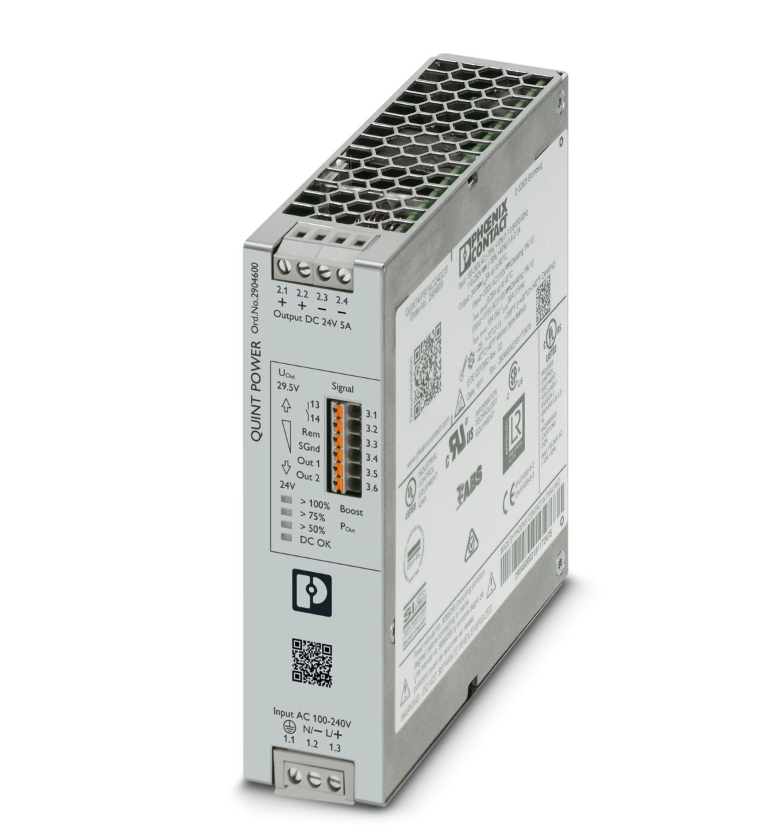 Phoenix QUINT4-pS/1AC/24DC/5 2904600 power module, single-phase AC input, 24V DC