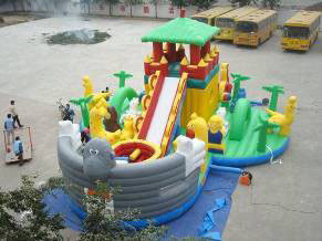 Children Inflatable Amusement Park Obstacle Course Jumping Castle