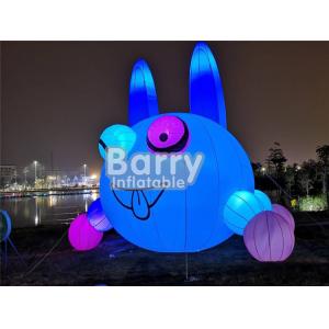 Outdoor Christmas Lovely Inflatable Rabbit Lighting Balloon For Advertisement