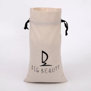Slim Canvas Drawstring Bags Bulk , Small Custom Canvas Drawstring Bags
