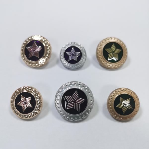 Factory wholesale Metal button Color dot oil high toe hand stitched gold button suit coat button