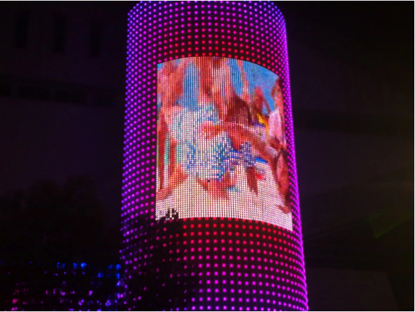 Waterproof Flexible LED Mesh Screen Pixel Pitch 40mm 50mm Soft Outdoor RGB Mesh Screen