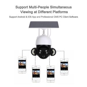 4G Intelligent Solar PTZ Camera Built In Siren 3MP PIR Wireless Solar Camera