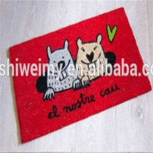 Hot sales coconut natural fiber printed door mat