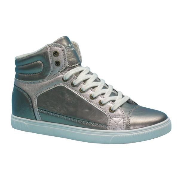 Buy Mens Cut Skate Shoes in Shiny Silver Color Ultimate Comfort and Durability at wholesale prices