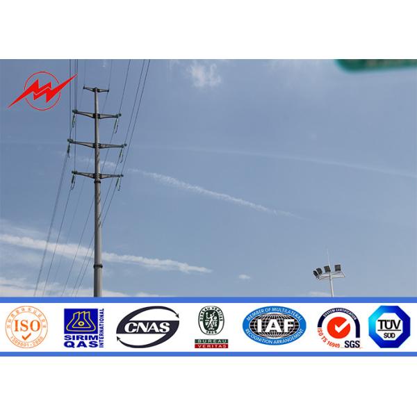 Buy 69 kv 24M Round Transmission Line Galvanised Steel Poles For Power Distribution at wholesale prices