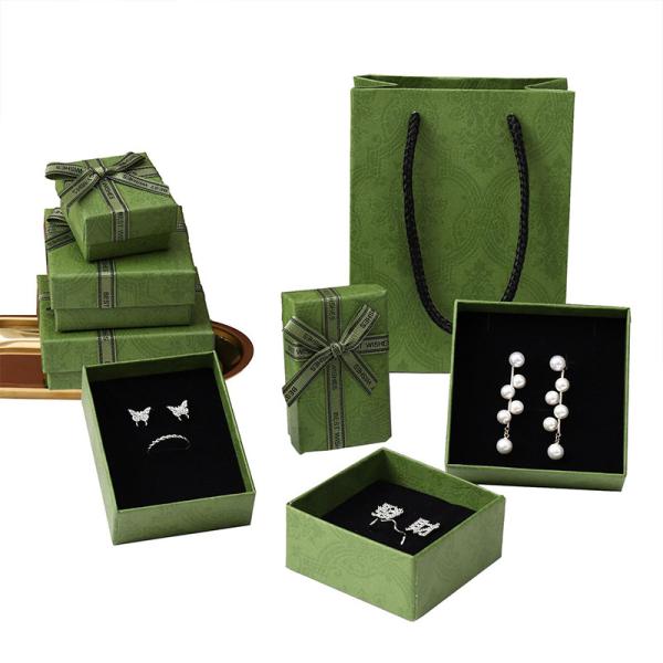 Luxury Lid And Base Type Green Drawer Jewelry Gift Boxes for Necklace Bracelet