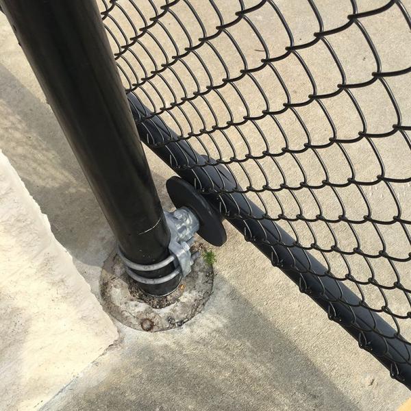 Round And Square Post Fence Black Nylon Roller 4 Inch Galvanized