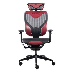 Black Frame Wine Swivel Gaming Chair Modern Mesh Breathable PU Designed