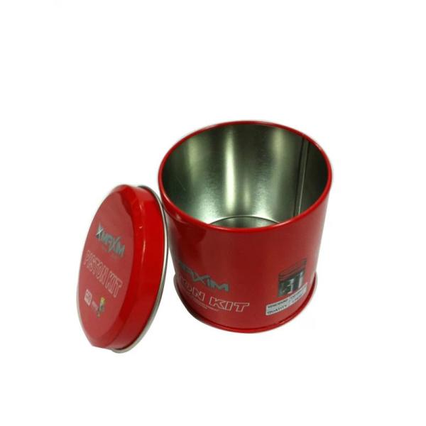 Glossy Finished Christmas Cookie Tin Box Round Metal Tin Can 135 * 160mm