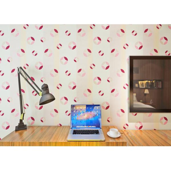 Buy Pink And Beige Removable PVC Wallpaper , Modern Wallpaper For Bedrooms at wholesale prices