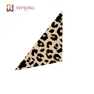 Poly Poplin Leopard Print Pet Bandana Customization Digital Printing Small Dog