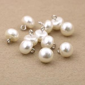 Factory price pearl white Irregular ball shape with metal leg sewing button