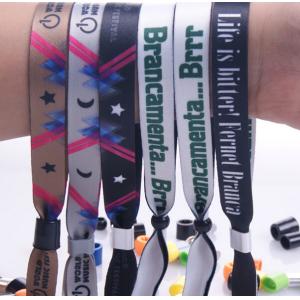 Quality New customed print logo promotional polyester fabric woven sports bracelet gifts outdoor for sale
