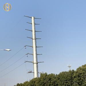 China 9M Galvanised Metal Steel Utility Pole 350daN 200daN For 11kv Power Distribution on sale