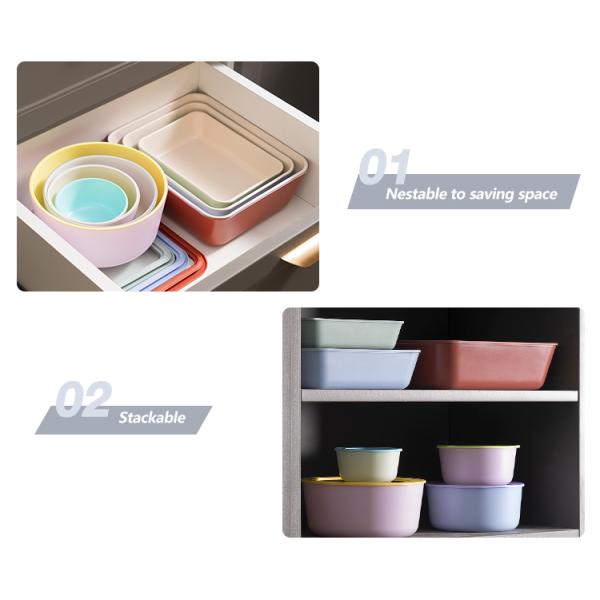 Oven and Dishwasher Safe Nestable Glass Food Storage Container with Glass Lid