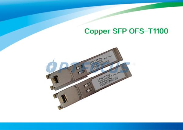 Copper RJ45 SFP Optical Transceiver , optical fiber transceiver Gigabit Ethernet