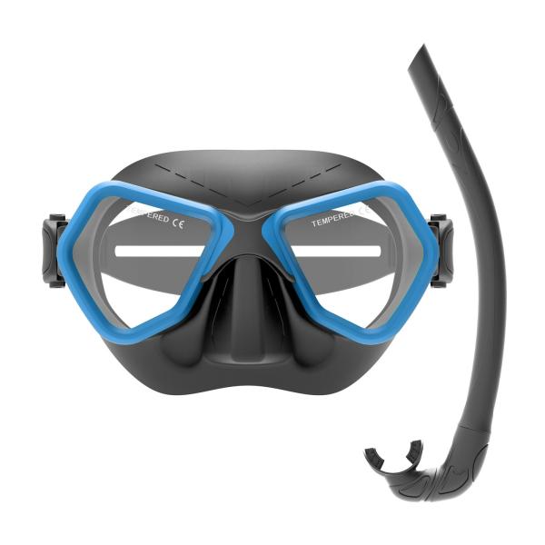 Tempered Glass Lenses ZMZ Snorkel Integrated Diving Mask Silicone Diving Snorkel