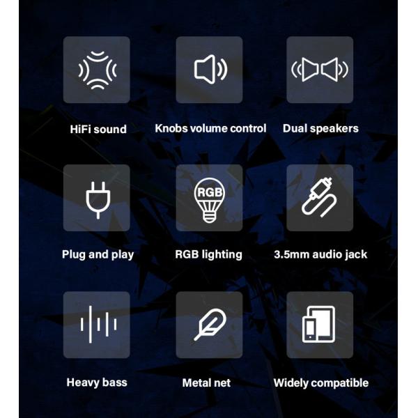 3.5mm audio jack 2.0 PC Speakers With Good Bass For Home Theater Music System