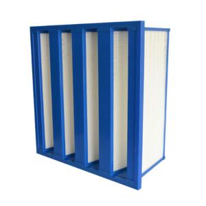 Polypropylene And Fiberglass Material H13 H14 V-bank HEPA Air Filter