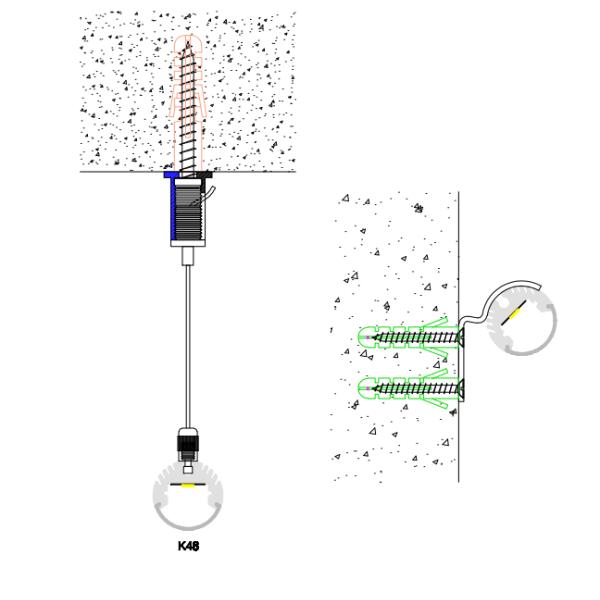 Hoisting Round H19.8mm LED Lighting Aluminum Profile PCB 12mm K48