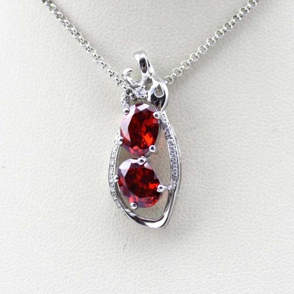 Sterling Silver Jewelry 6x8mm Green Cubic Zircon Pendant(PSJ0381)