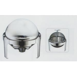 6L Round Roll Chafing Dish , Stainless Steel Roll Top Cookware