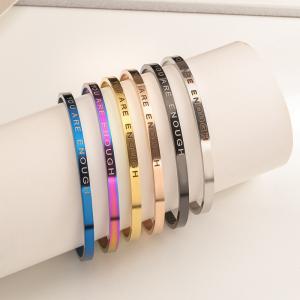 Custom Logo 18k Stainless Steel Bracelets Women Jewelry Bracelet Bangles
