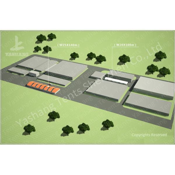 Customised Orange Warehouse Temporary Storage Shelters Huge Tent Rentals Eco Friendly
